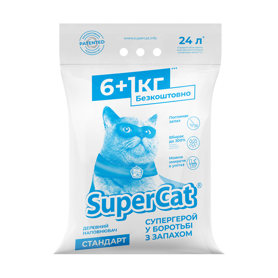 Наповнювач SuperCat стандарт, 6+1кг (синій)