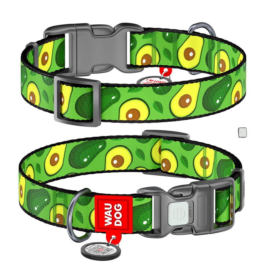 Нашийник для собак нейлоновий WAUDOG Nylon з QR паспортом, малюнок 