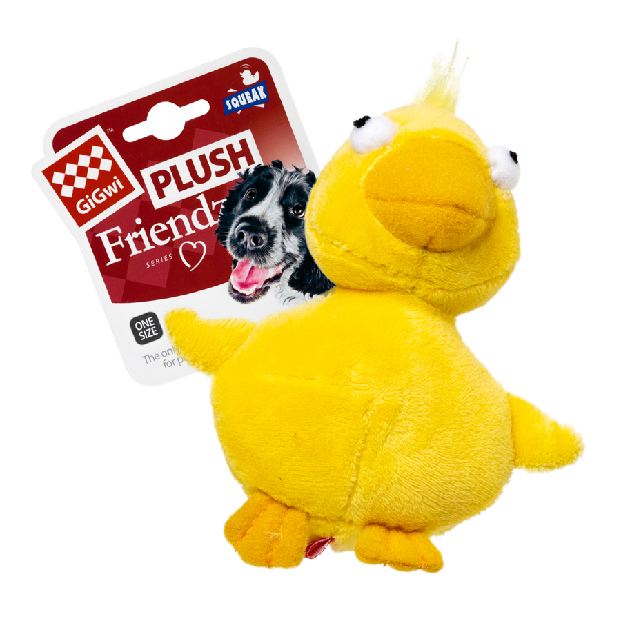 Іграшка для собак Качка з пищалкою GiGwi Plush Friendz, текстиль, МТХ, 11 см