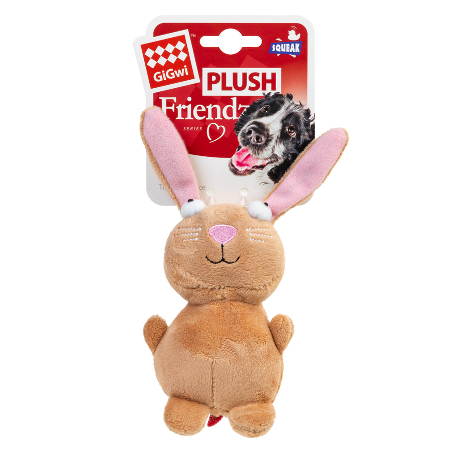 Іграшка для собак Кролик з пищалкою GiGwi Plush Friendz, плюш, 16 см