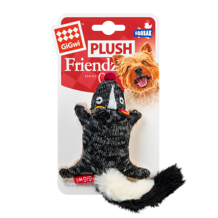 Іграшка для собак Скунс з пищалкою GiGwi Plush Friendz, текстиль, 9 см