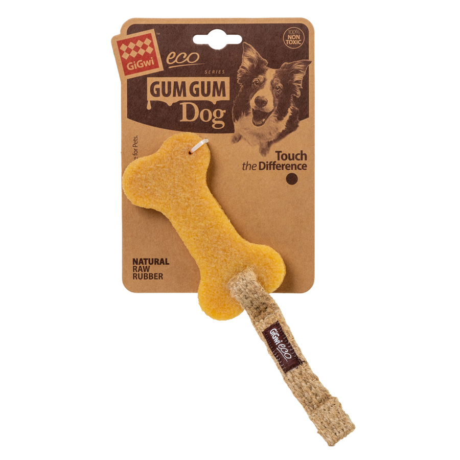 Іграшка для собак Велика кістка GiGwi Gum Gum, екогума, джут, 24 см