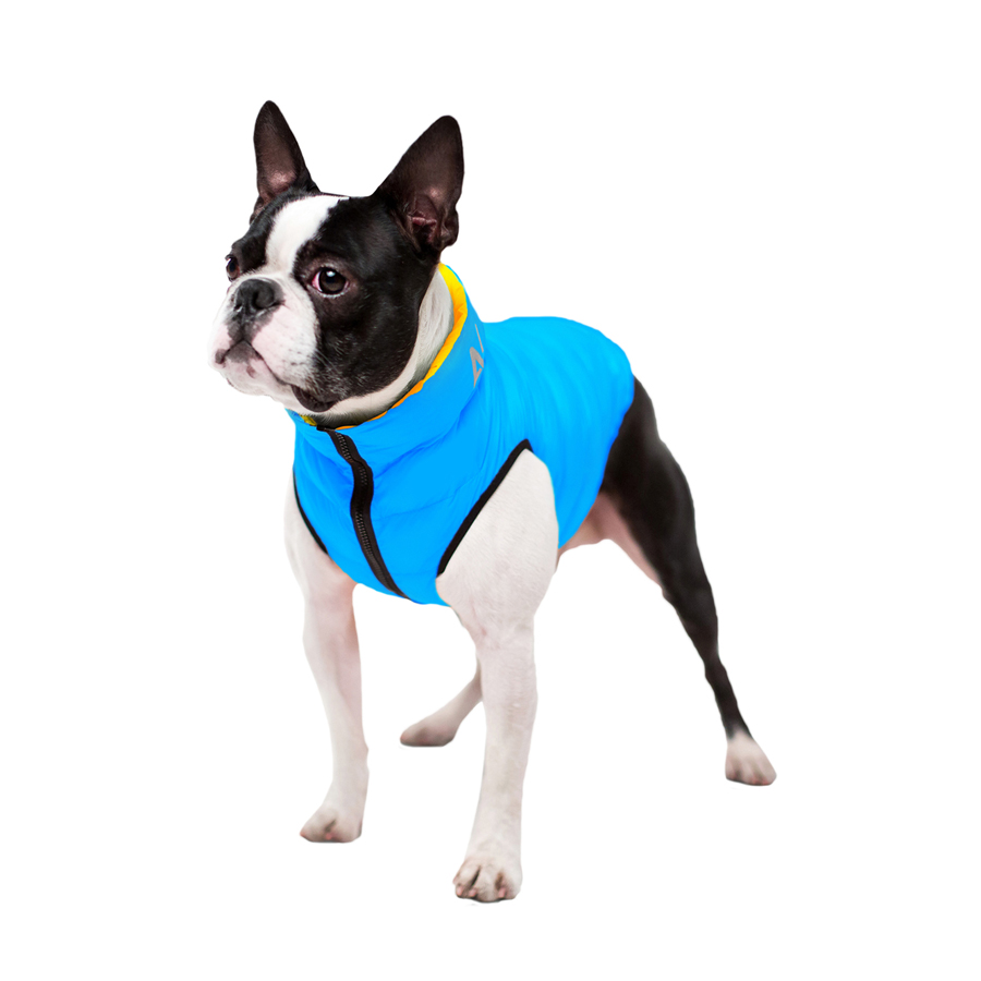 Двостороння курточка AiryVest для собак , розмір S 30, жовто-блакитна