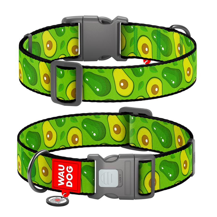 Нашийник для собак нейлоновий WAUDOG Nylon з QR паспортом, малюнок 