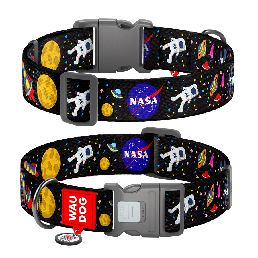 Нашийник для собак нейлоновий WAUDOG Nylon з QR паспортом, малюнок 