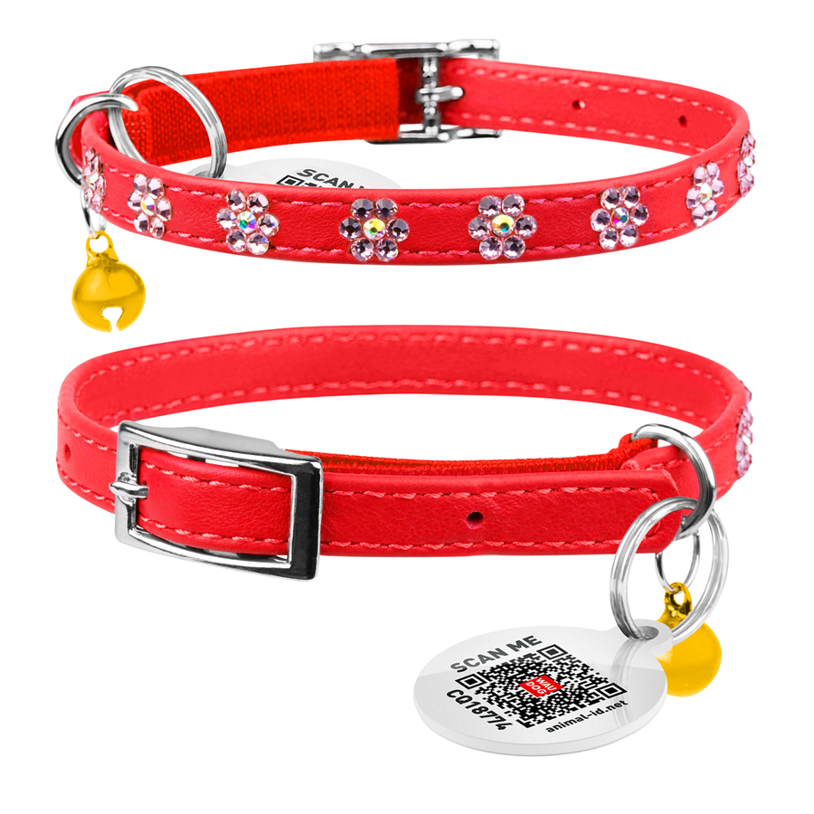 Нашийник WAUCAT Glamour з резинкою, клейовими стразами 