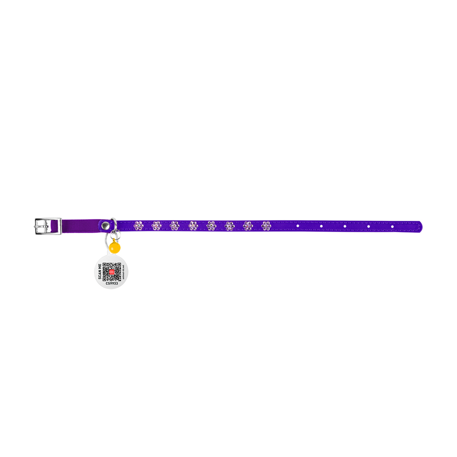 Нашийник WAUCAT Glamour з резинкою, клейовими стразами 