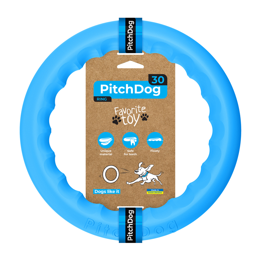 Кільце для апортировки PitchDog30, діаметр 28 см, блакитний, версія EN