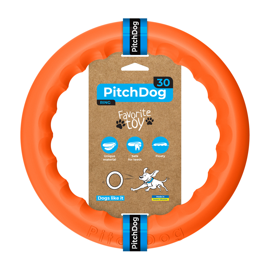 Кільце для апортировки PitchDog30, діаметр 28 см, помаранчевий, версія EN