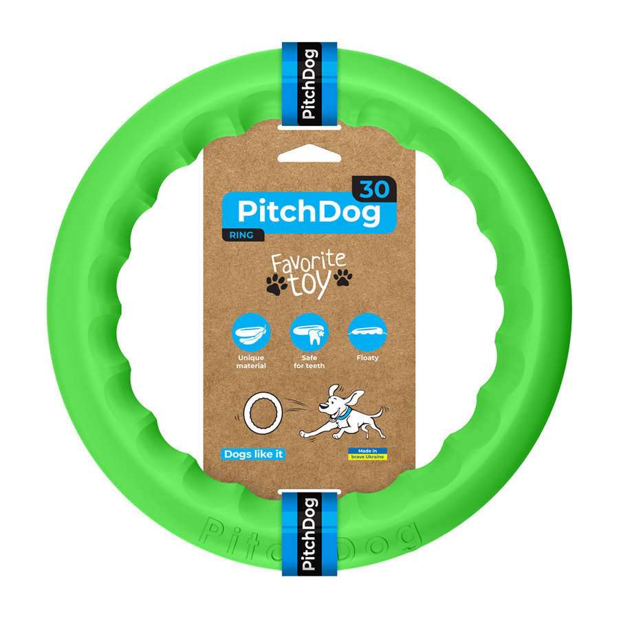 Кільце для апортировки PitchDog30, діаметр 28 см, салатовий, версія EN