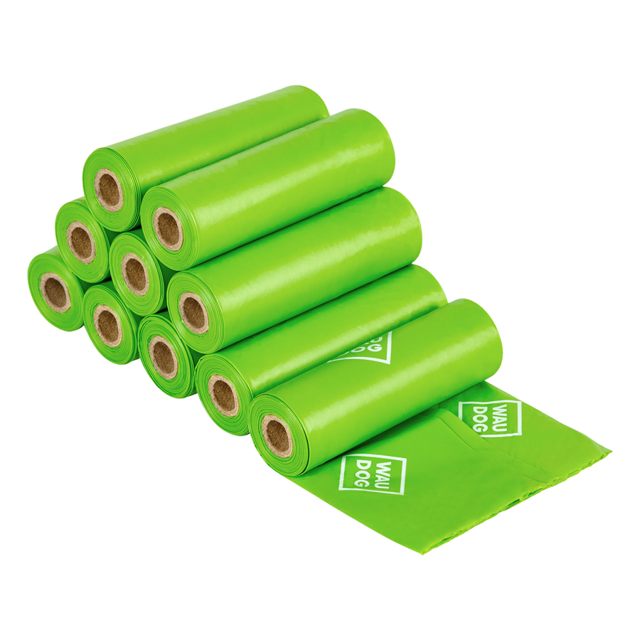 Біорозкладні пакети WAUDOG для прибирання за тваринами, МІНІ, 20х25 см, уп. 10 рул (70 шт)