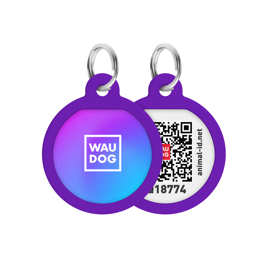 Адресник для собак і котів металевий WAUDOG Smart ID з QR паспортом, малюнок 