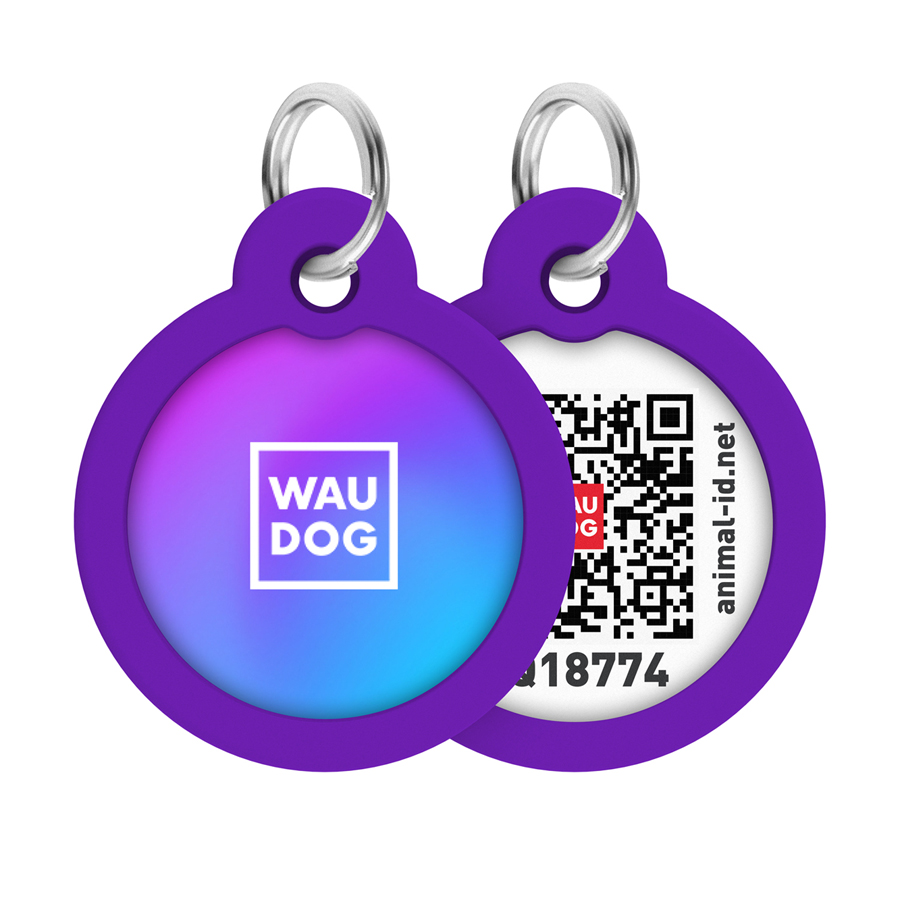 Адресник для собак і котів металевий WAUDOG Smart ID з QR паспортом, малюнок 