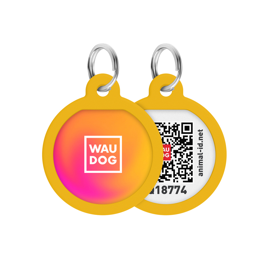 Адресник для собак і котів металевий WAUDOG Smart ID з QR паспортом, малюнок 