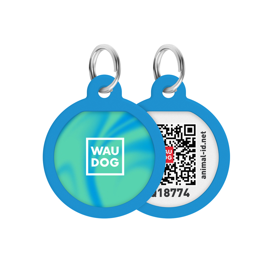 Адресник для собак і котів металевий WAUDOG Smart ID з QR паспортом, малюнок 