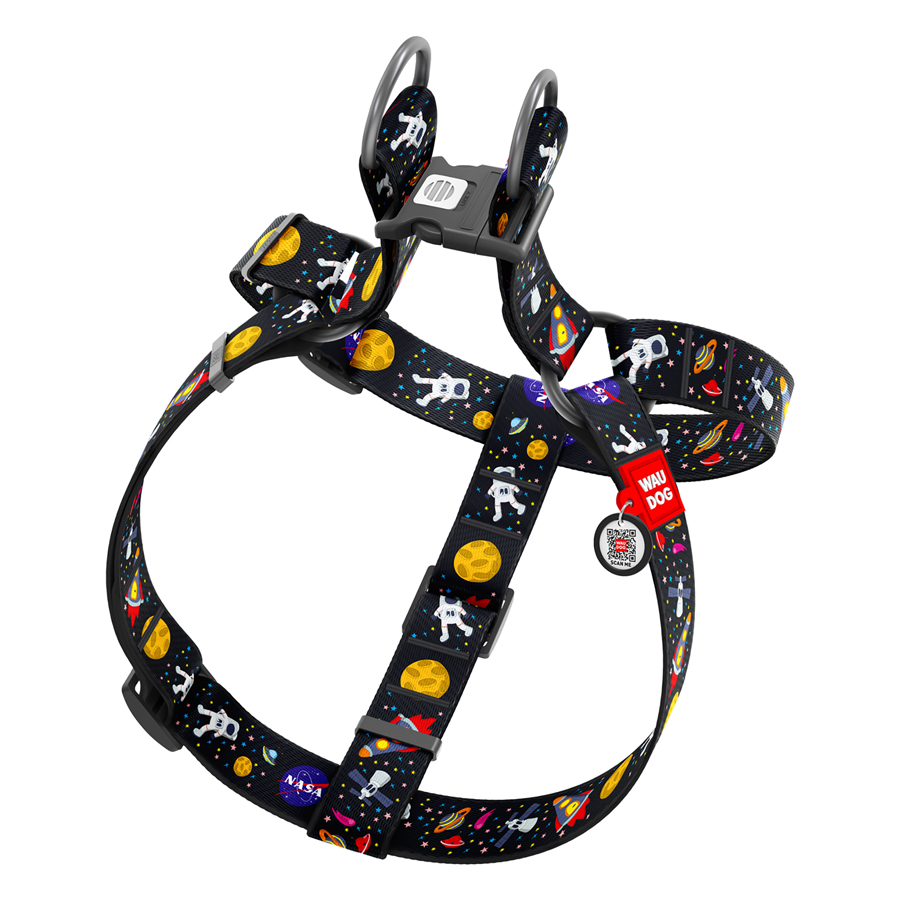 Шлея для собак WAUDOG Nylon з QR паспортом, малюнок 