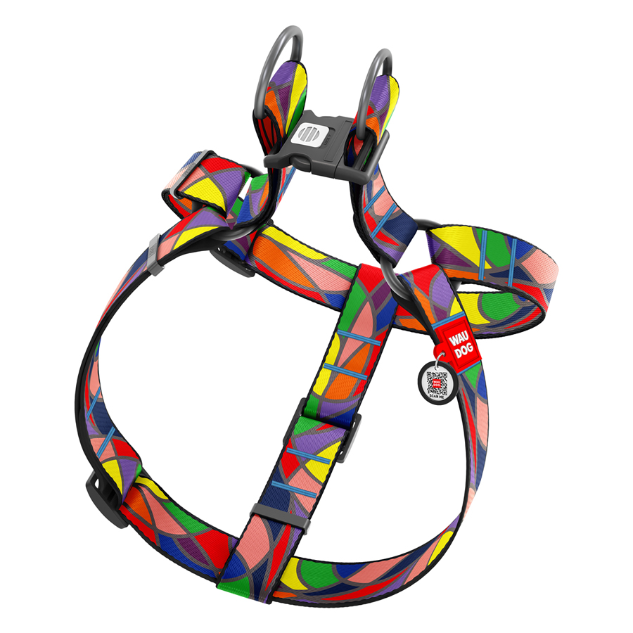 Шлея для собак WAUDOG Nylon з QR паспортом, малюнок 