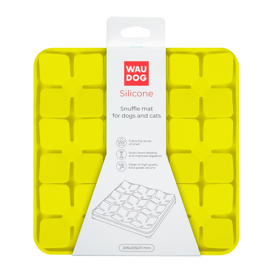 Килимок для пошуку корму WAUDOG Silicone, 205х205х17 мм, жовтий