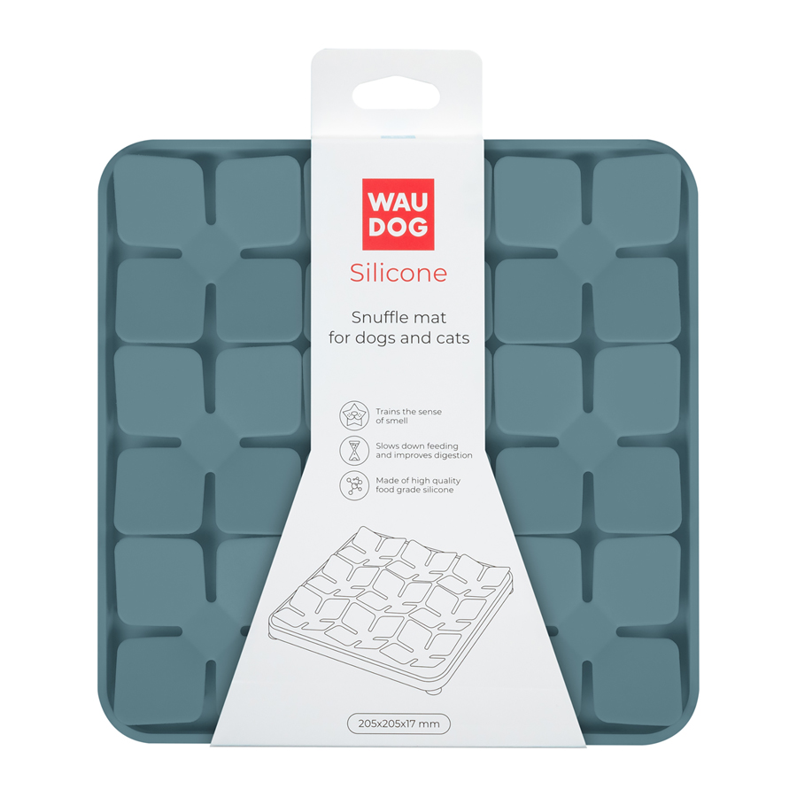 Килимок для пошуку корму WAUDOG Silicone, 205х205х17 мм, сірий