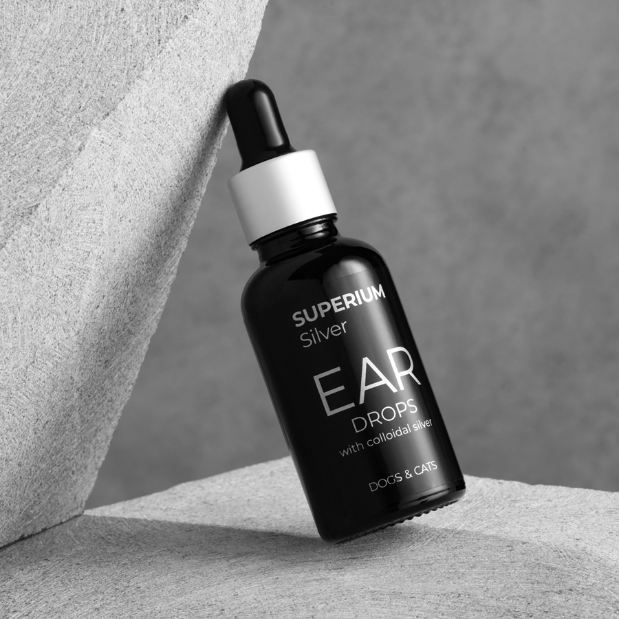 СУПЕРІУМ Сільвер краплі вушні з колоїдним сріблом для котів та собак, 30 мл