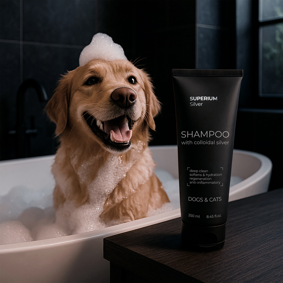 СУПЕРІУМ Сільвер шампунь універсальний з колоїдним сріблом для котів та собак, 250 мл