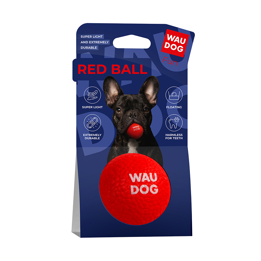 Іграшка для собак WAUDOG Fun Red Ball, спінений термопластичний поліуретан, 70 мм
