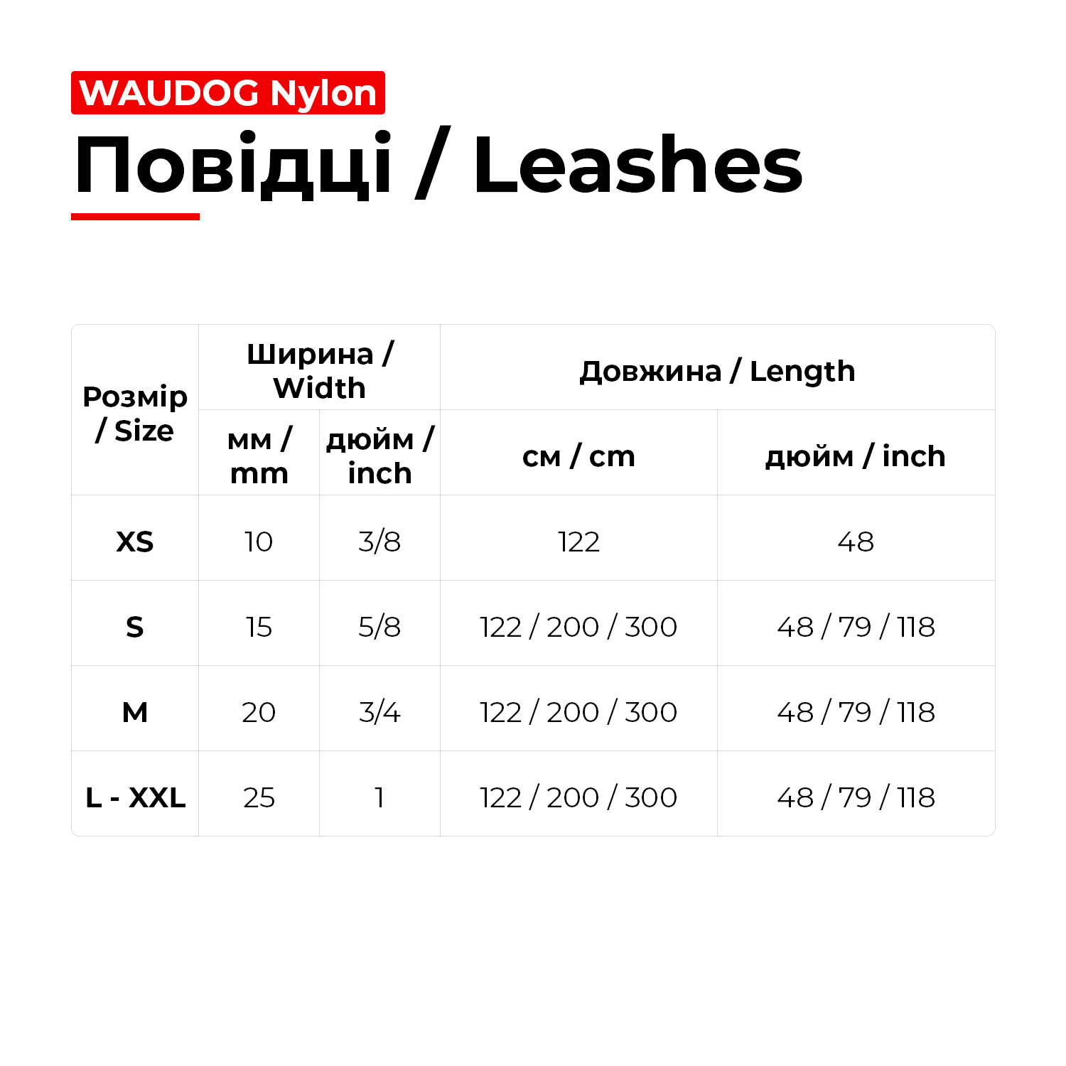 Повідець для собак нейлоновий WAUDOG Nylon, малюнок 