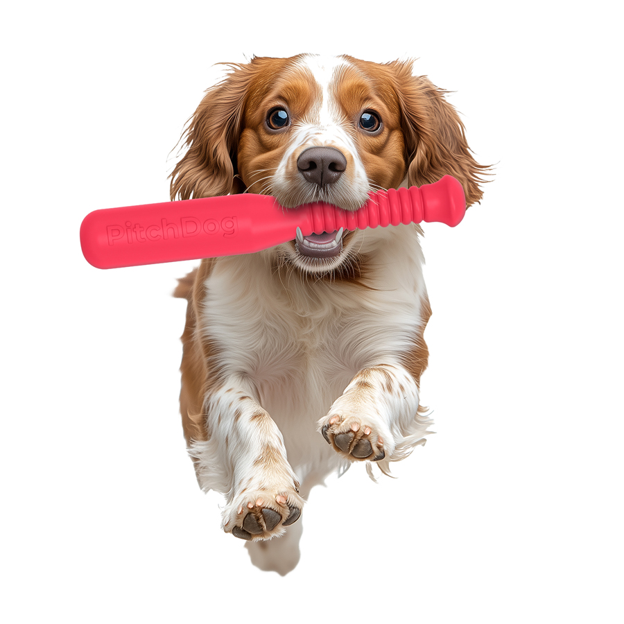 Ігрова бита для апортировки PitchDog, довжина 35 см, діаметр 6 см рожевий