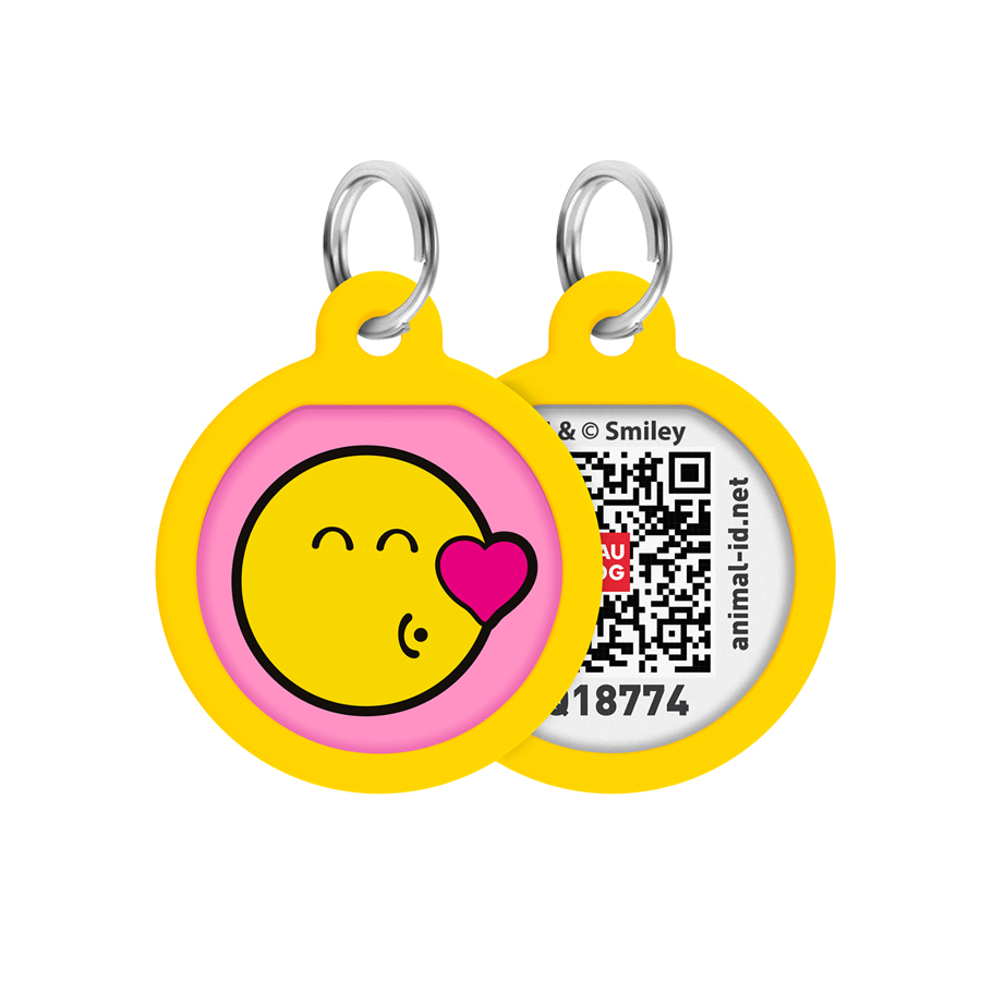 Адресник для собак і котів металевий WAUDOG Smart ID з QR паспортом, малюнок 