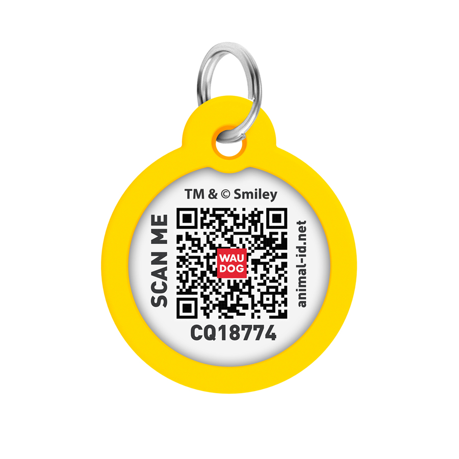 Адресник для собак і котів металевий WAUDOG Smart ID з QR паспортом, малюнок 