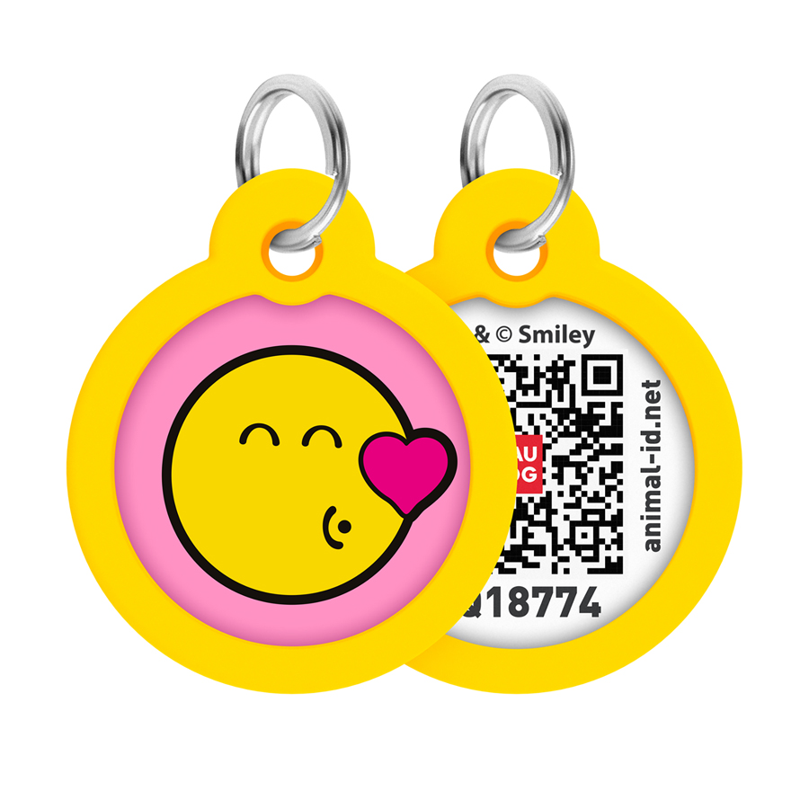 Адресник для собак і котів металевий WAUDOG Smart ID з QR паспортом, малюнок 