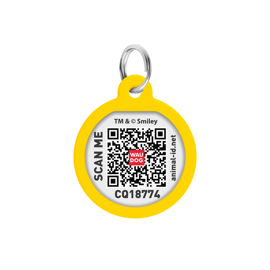 Адресник для собак і котів металевий WAUDOG Smart ID з QR паспортом, малюнок 