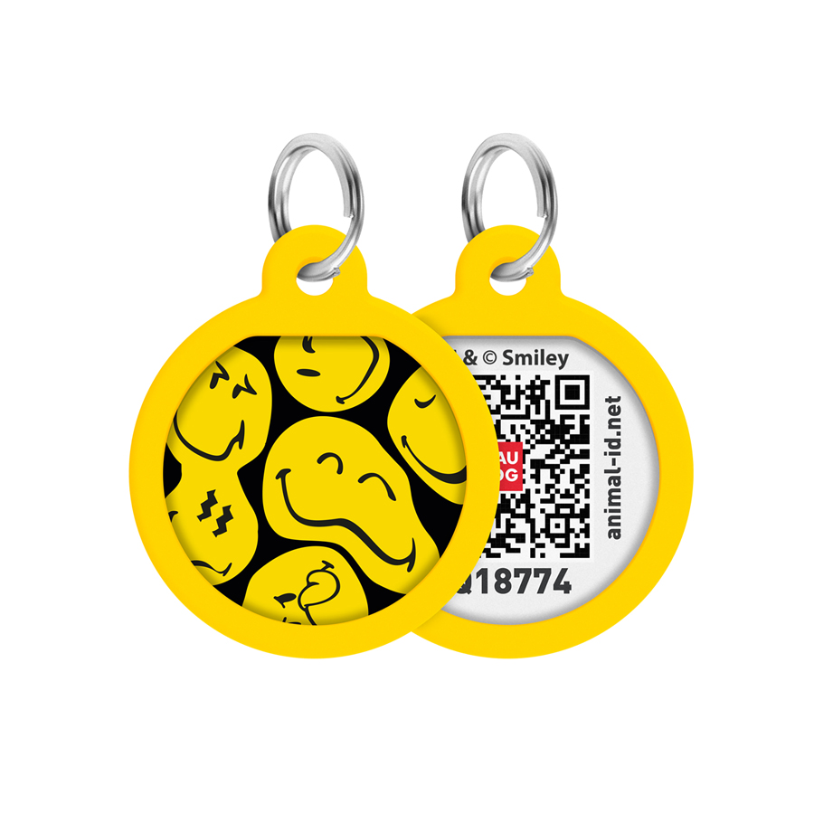 Адресник для собак і котів металевий WAUDOG Smart ID з QR паспортом, малюнок 