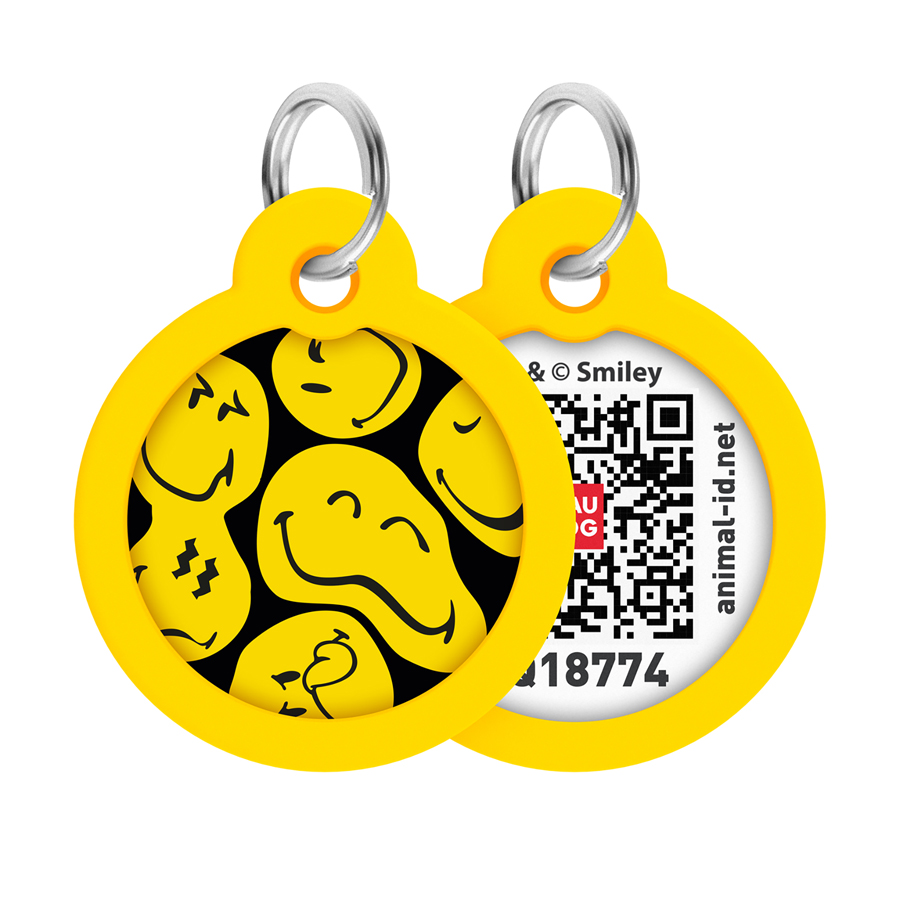 Адресник для собак і котів металевий WAUDOG Smart ID з QR паспортом, малюнок 