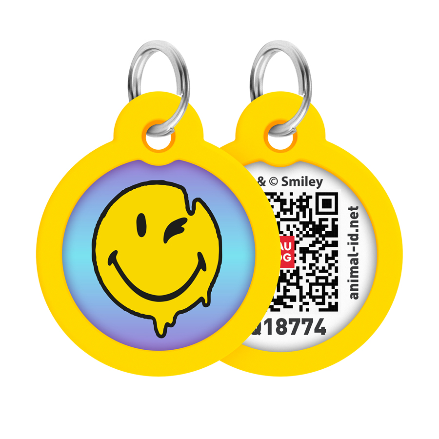 Адресник для собак і котів металевий WAUDOG Smart ID з QR паспортом, малюнок 
