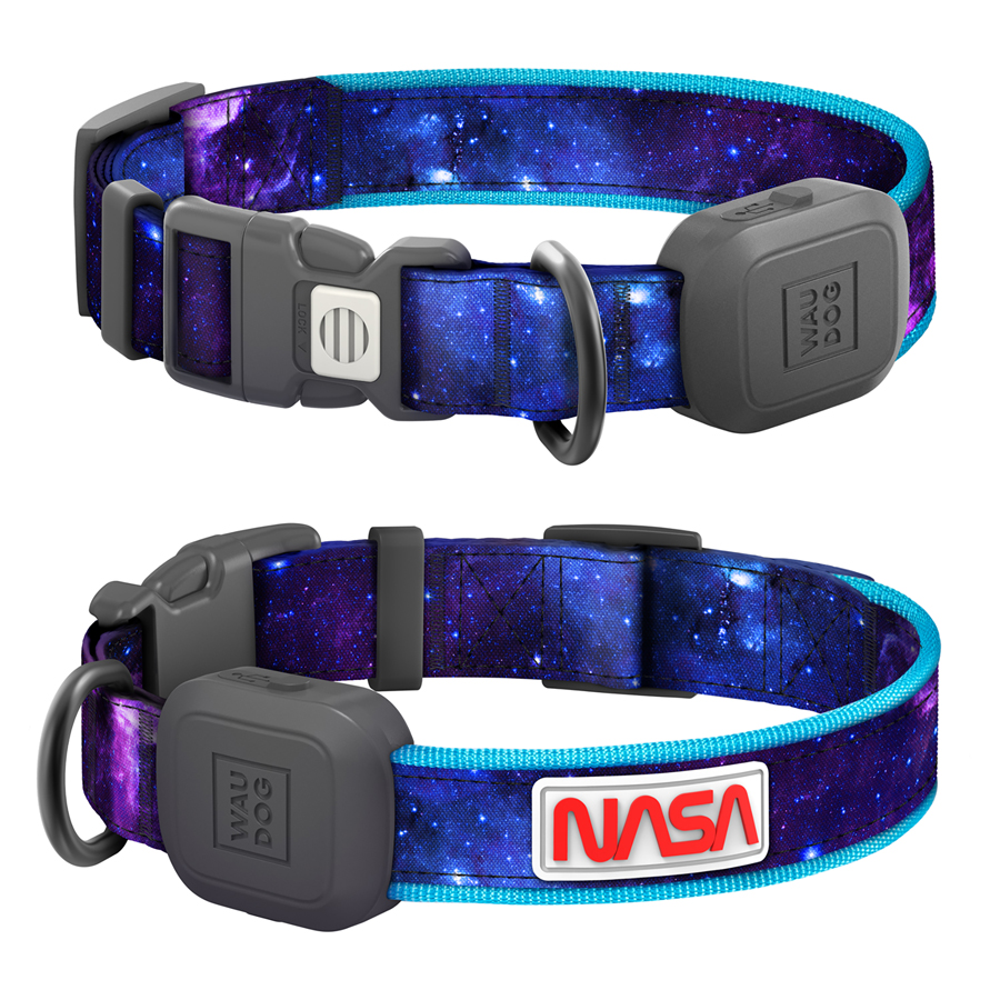 Нашийник для собак з підсвічуванням WAUDOG LED, NASA21, Type-C, M-L, Ш 25 мм, Дов 41-62 cm