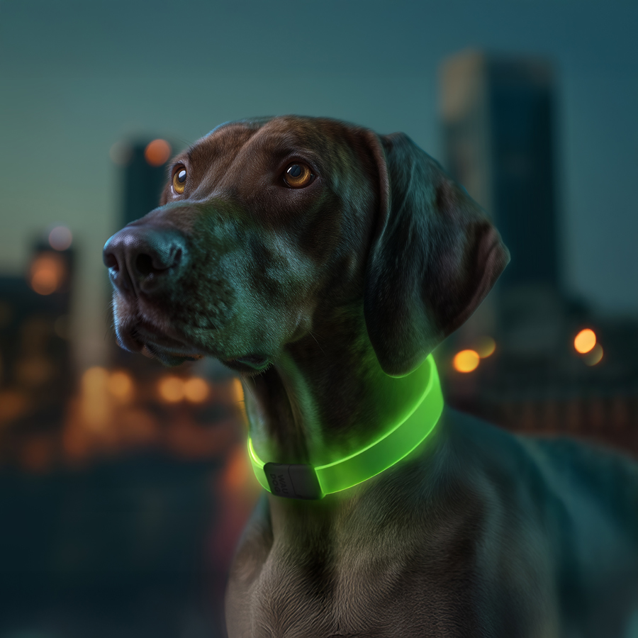 Нашийник для собак з підсвічуванням WAUDOG LED, RGB, Type-C, регульований, Ш 25 мм, Дов 60 см
