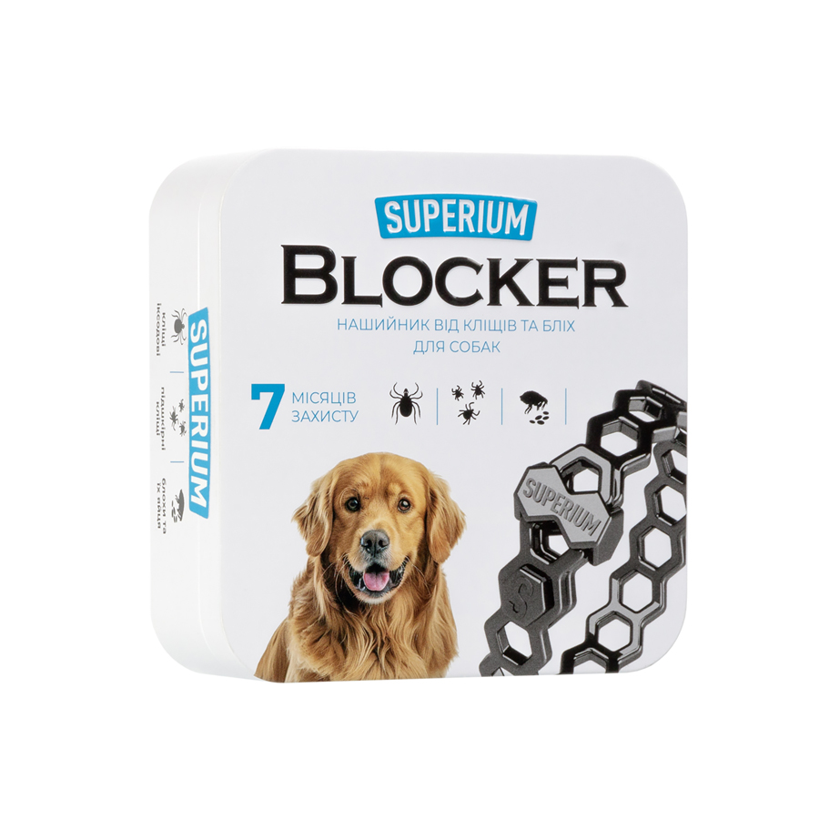 СУПЕРІУМ Блокер протипаразитарний нашийник для собак, 70 см