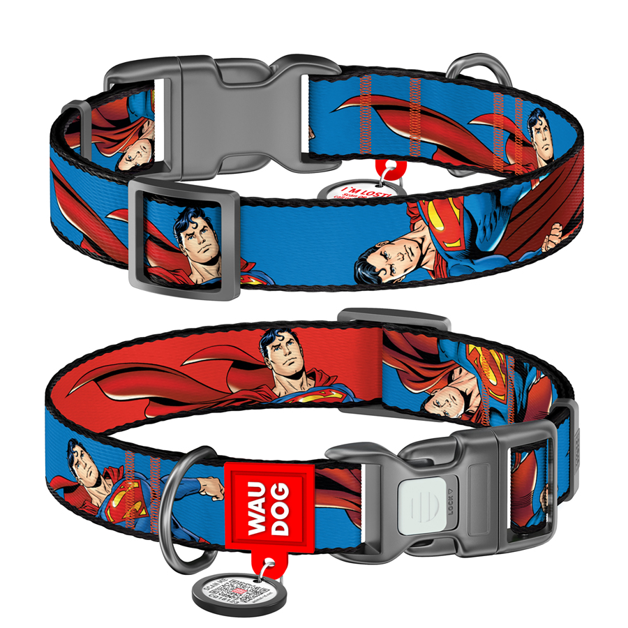 Нашийник для собак нейлоновий WAUDOG Nylon з QR паспортом, малюнок 