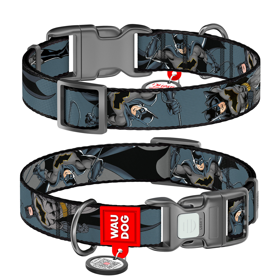 Нашийник для собак нейлоновий WAUDOG Nylon з QR паспортом, малюнок 