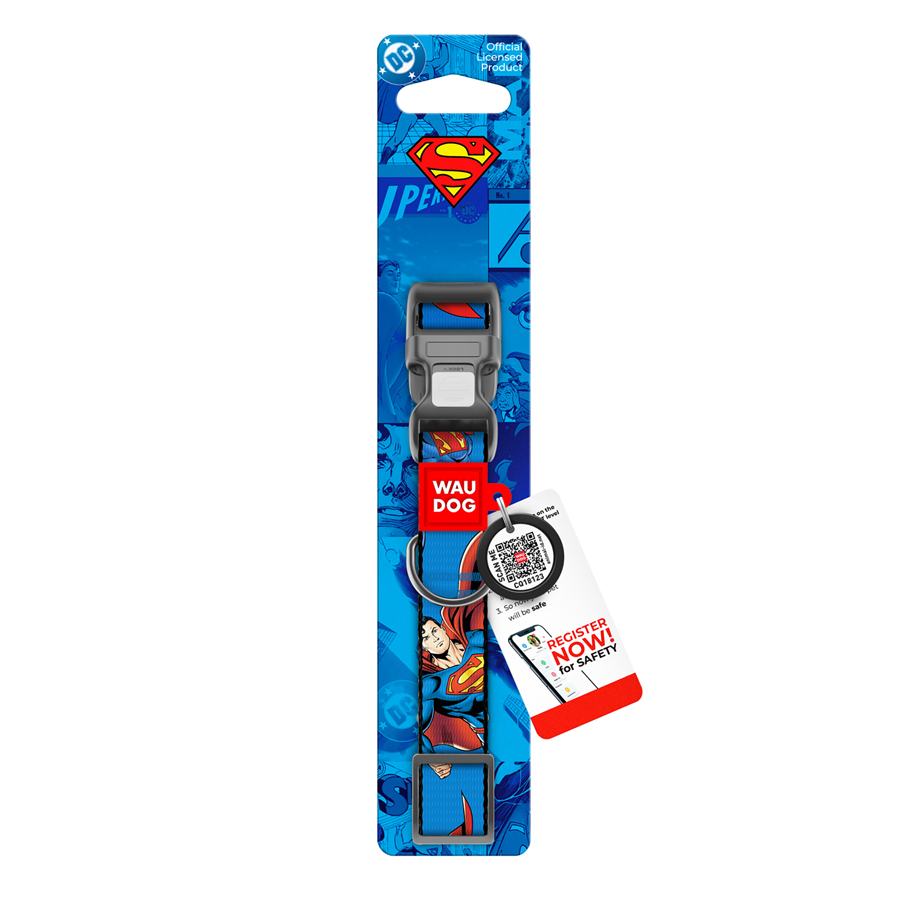 Нашийник для собак нейлоновий WAUDOG Nylon з QR паспортом, малюнок 