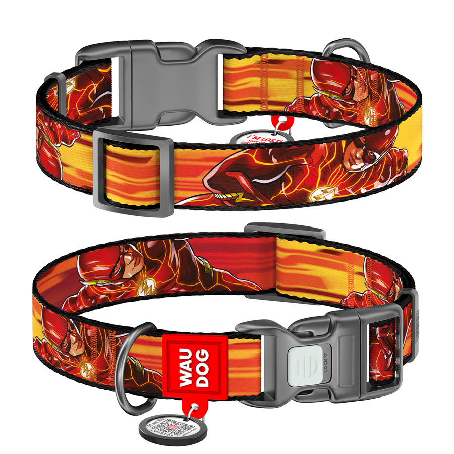 Нашийник для собак нейлоновий WAUDOG Nylon з QR паспортом, малюнок 