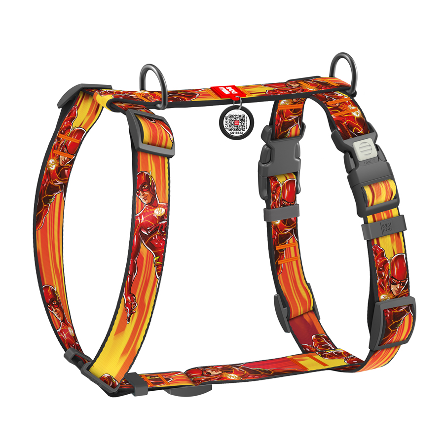 Шлея для собак анатомічна H-подібна WAUDOG Nylon з QR-паспортом, малюнок 