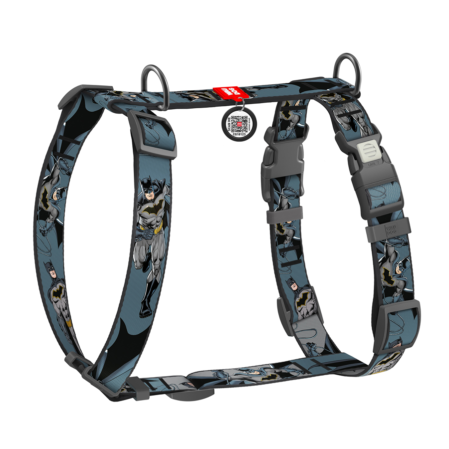 Шлея для собак анатомічна H-подібна WAUDOG Nylon з QR-паспортом, малюнок 