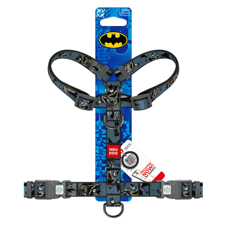 Шлея для собак анатомічна H-подібна WAUDOG Nylon з QR-паспортом, малюнок 