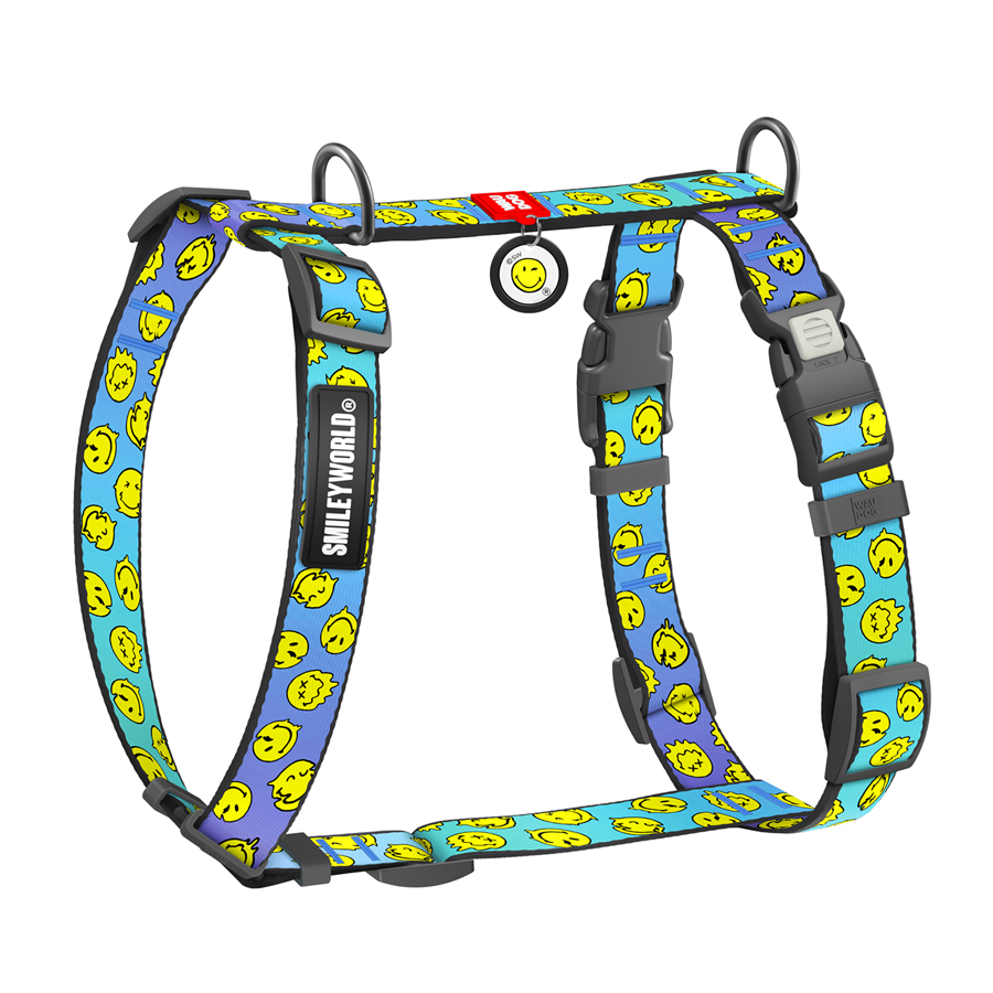 Шлея для собак анатомічна H-подібна WAUDOG Nylon з QR-паспортом, малюнок 