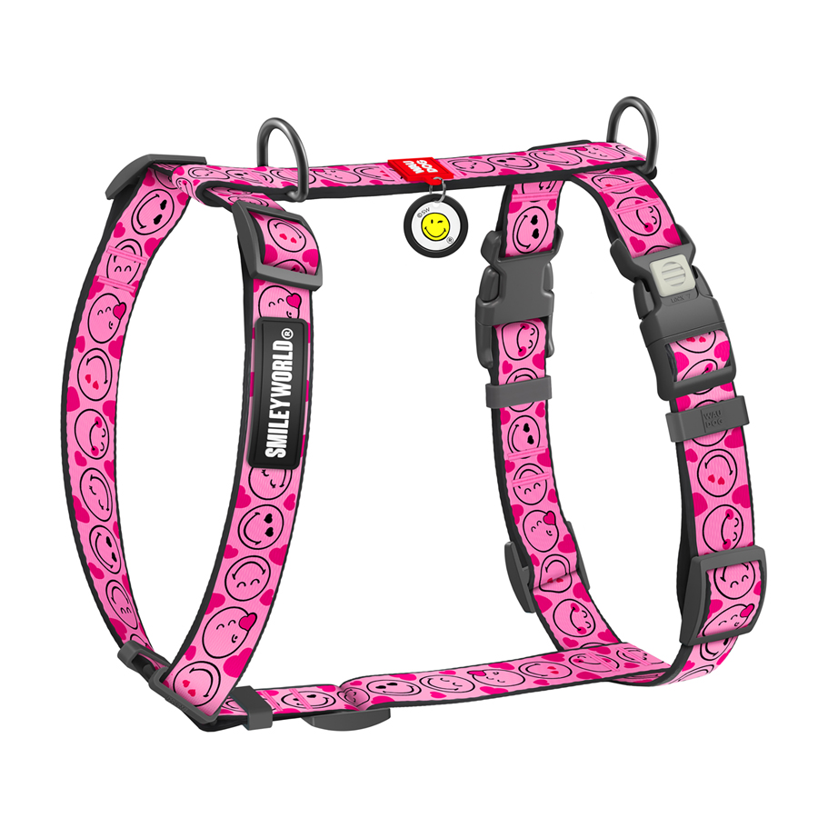 Шлея для собак анатомічна H-подібна WAUDOG Nylon з QR-паспортом, малюнок 