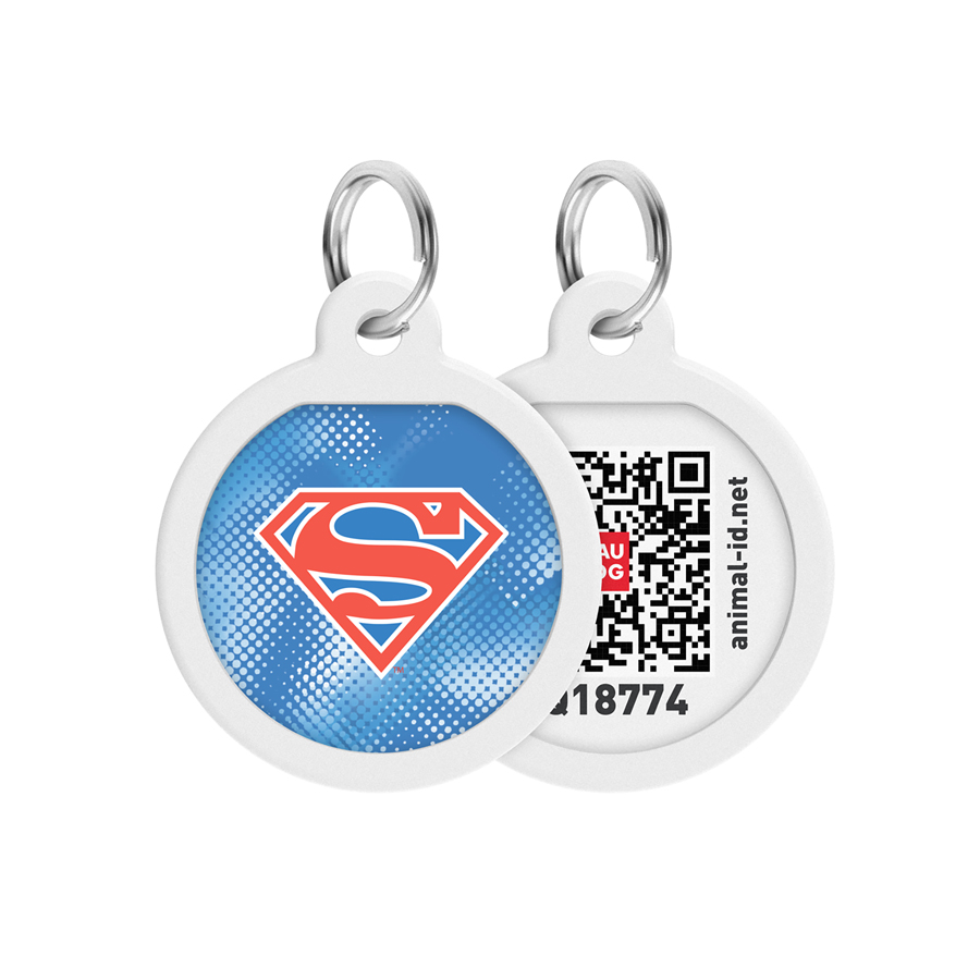 Адресник для собак і котів металевий WAUDOG Smart ID з QR паспортом, малюнок 