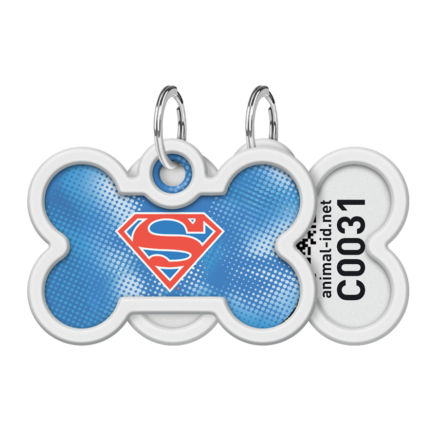 Адресник для собак і котів металевий WAUDOG Smart ID з QR паспортом, малюнок 