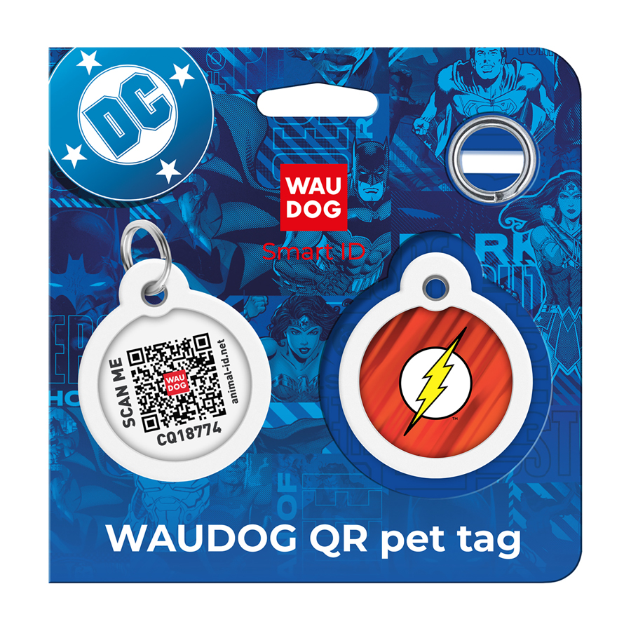 Адресник для собак і котів металевий WAUDOG Smart ID з QR паспортом, малюнок 